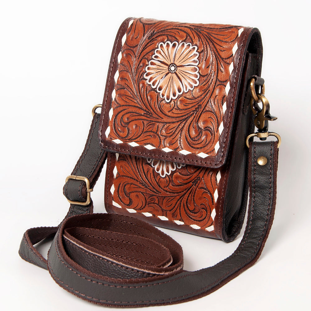 Ohlay Cell Phone Holder 100% cotton Denim Genuine Leather