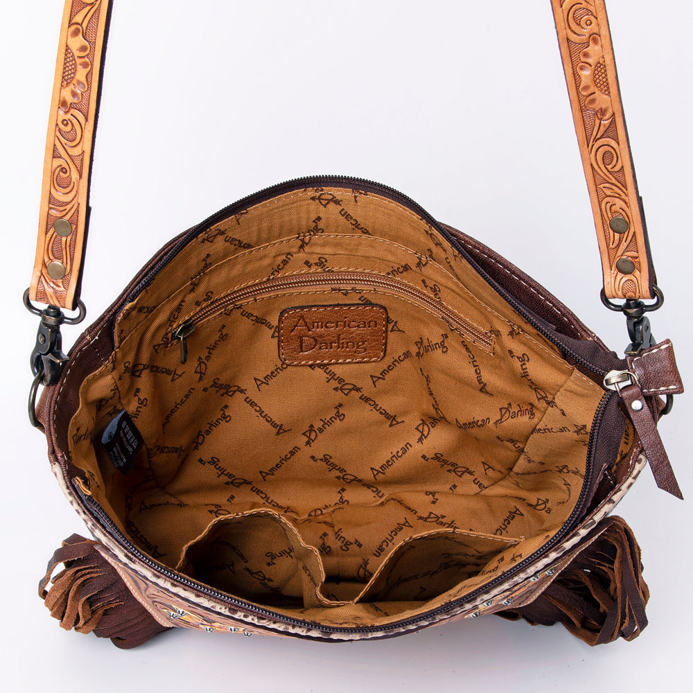 American Darling Large Hand-Tooled Leather Crossbody