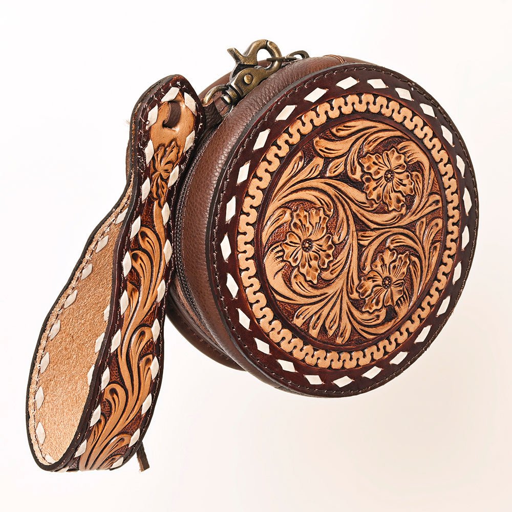 American Darling Canteen Hand Tooled Genuine Leather