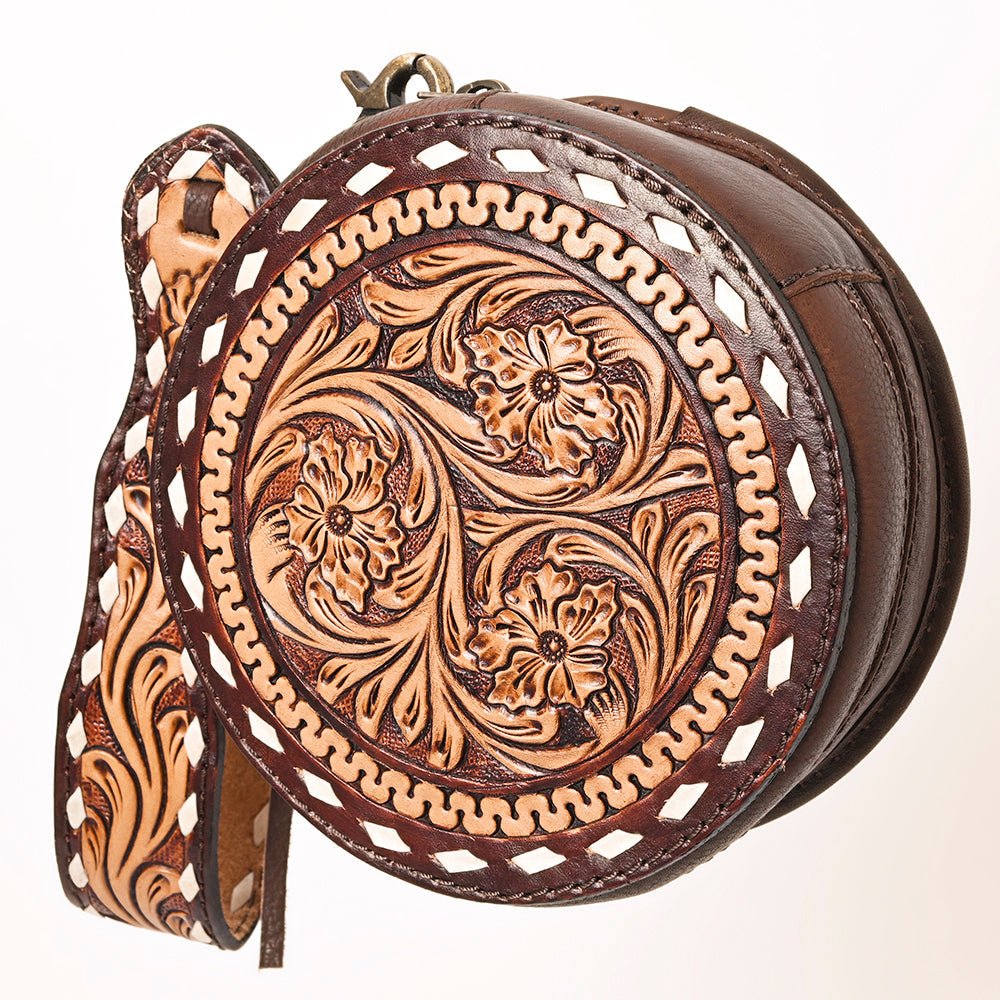 American Darling Canteen Hand Tooled Genuine Leather