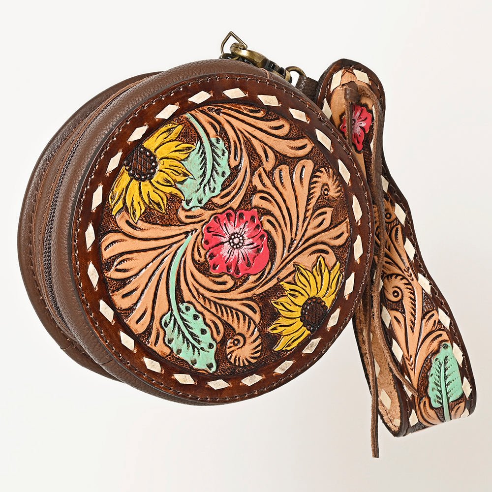American Darling Canteen Hand Tooled Genuine Leather