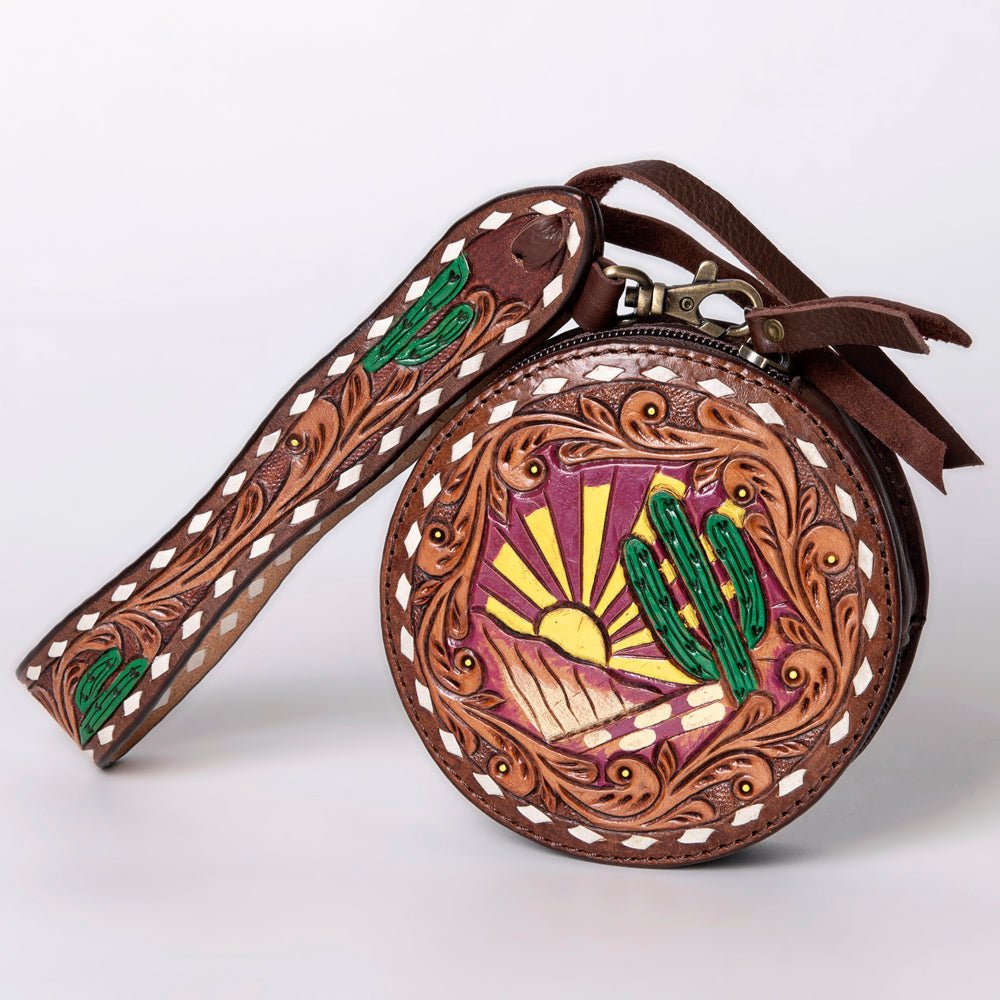 American Darling Canteen Hand Tooled Genuine Leather