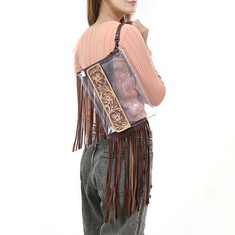 American Darling Clear bag Hand Tooled Genuine Leather Women Western Handbag Purse