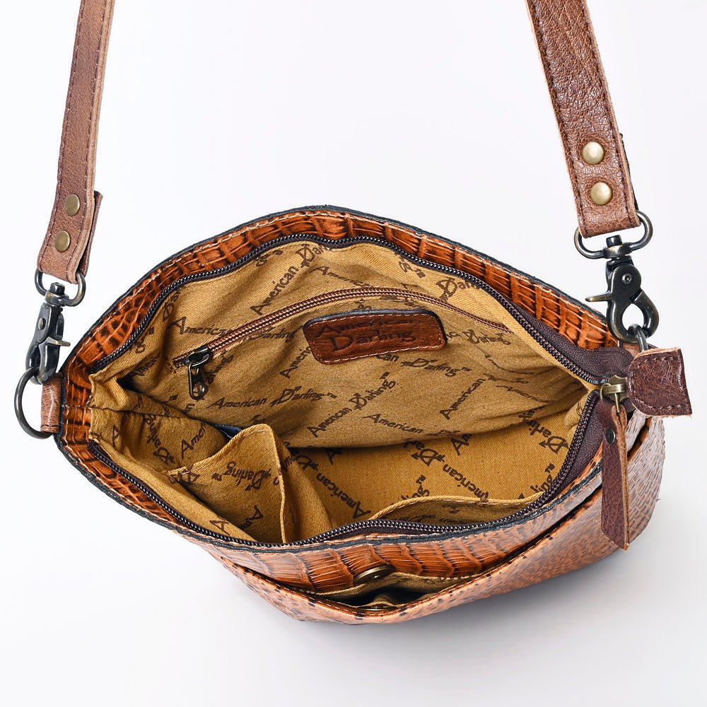 American Darling Crossbody Crocodile Embossed Genuine Leather
