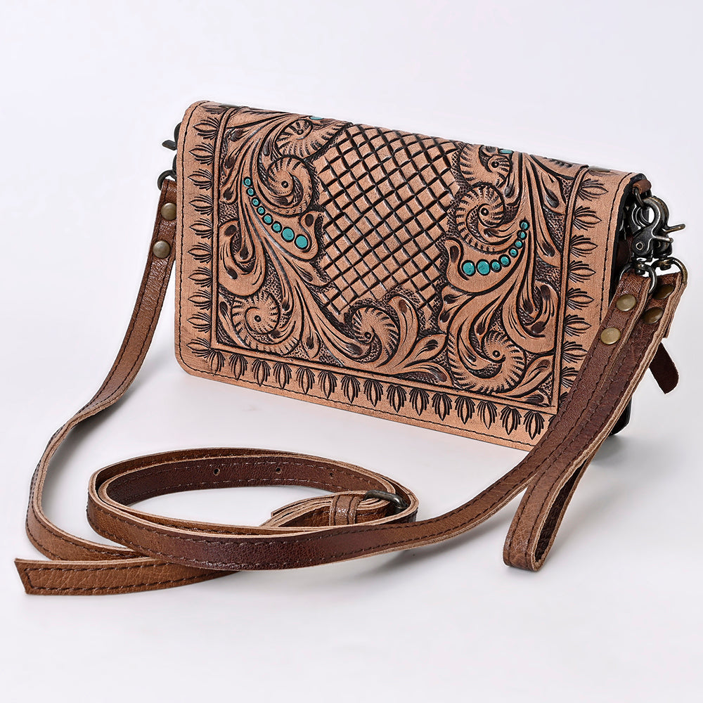 American Darling Organiser Bag Handcrafted from Crocodile Embossed Genuine Leather with YKK Zipper and Detachable Strap