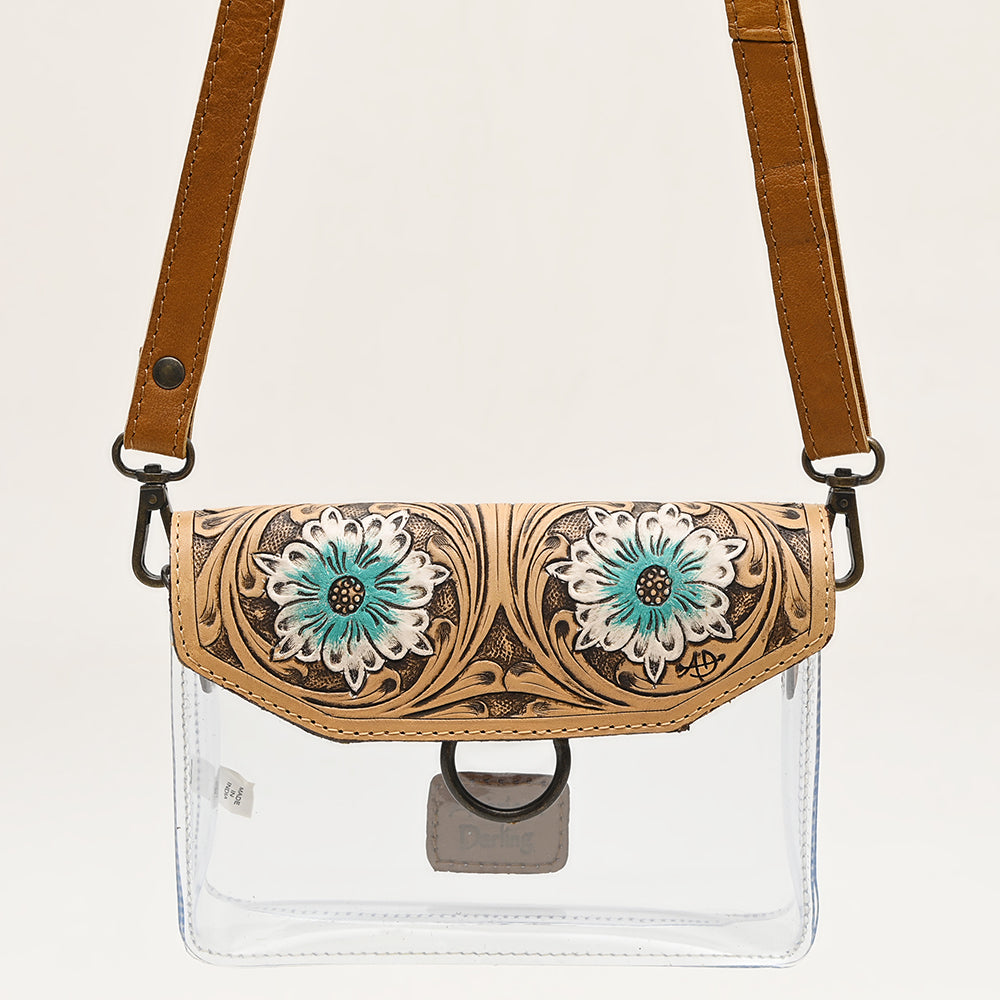American Darling Clear bag Hand Tooled Genuine Leather Women Western Handbag Purse