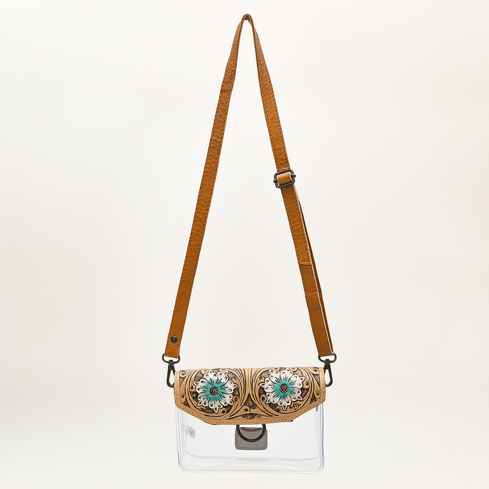 American Darling Clear bag Hand Tooled Genuine Leather Women Western Handbag Purse