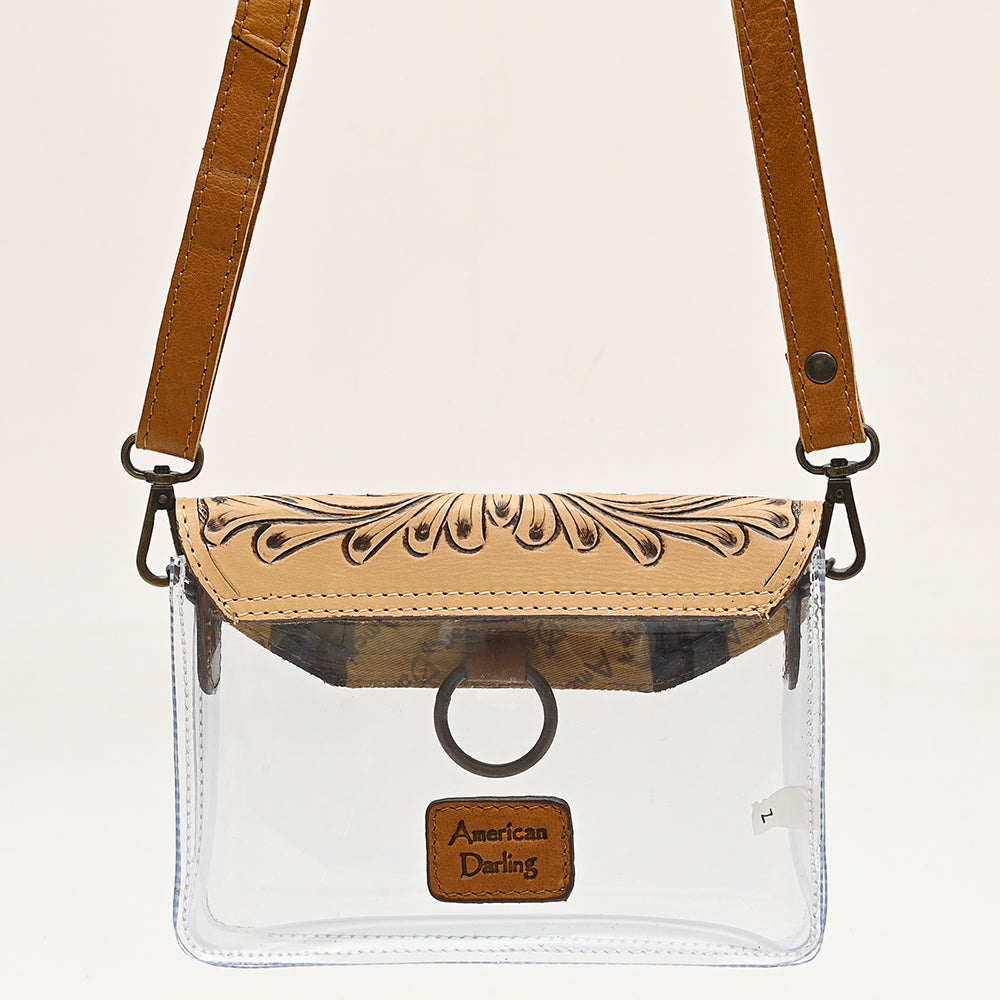 American Darling Clear bag Hand Tooled Genuine Leather Women Western Handbag Purse