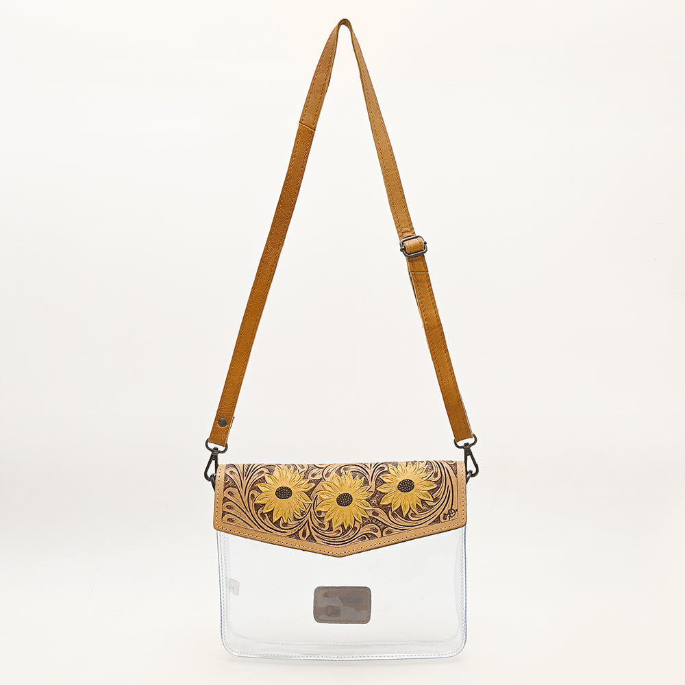 American Darling Hand-Tooled Genuine Leather Clear Bag