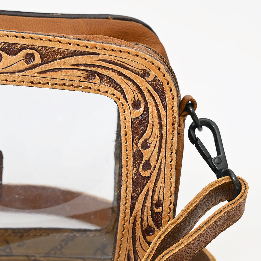 American Darling Clear Bag Hand Tooled Genuine Leather Women Western Handbag Purse