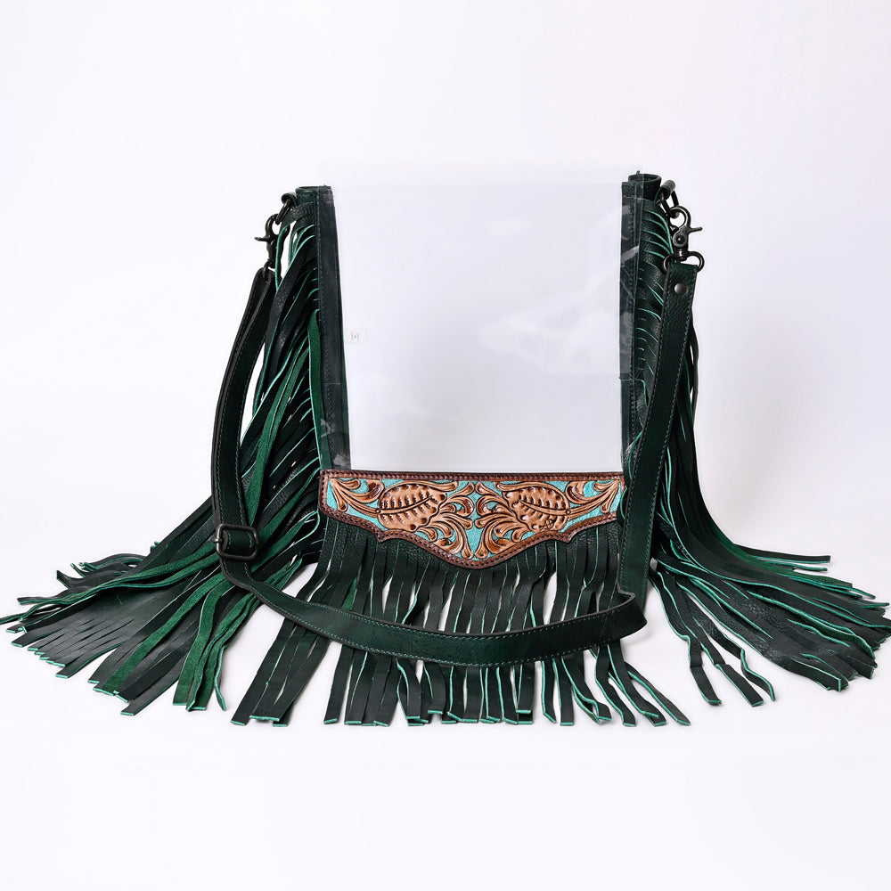 American Darling Hand-Tooled Genuine Leather Clear Bag
