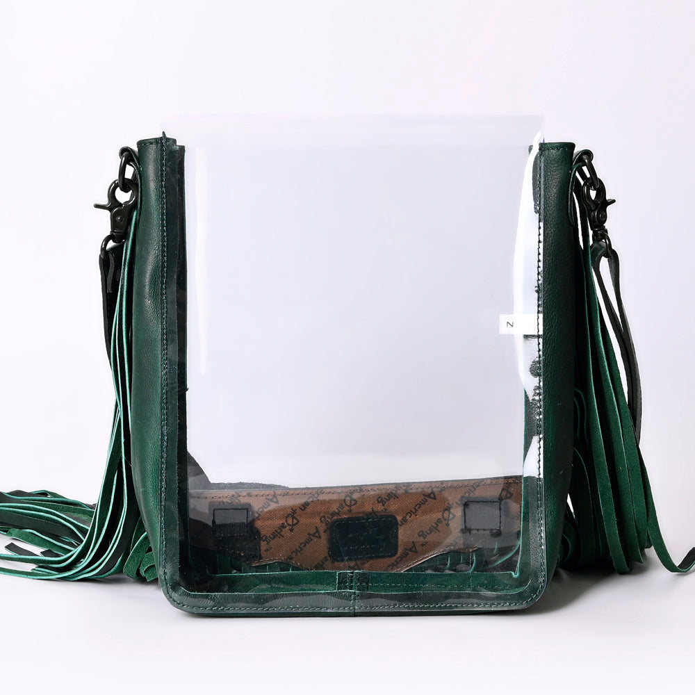 American Darling Hand-Tooled Genuine Leather Clear Bag