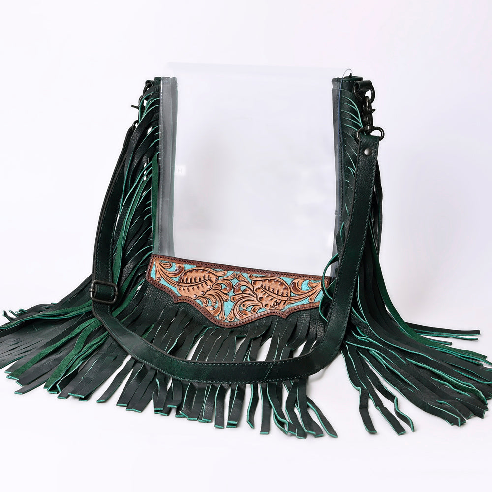 American Darling Hand-Tooled Genuine Leather Clear Bag