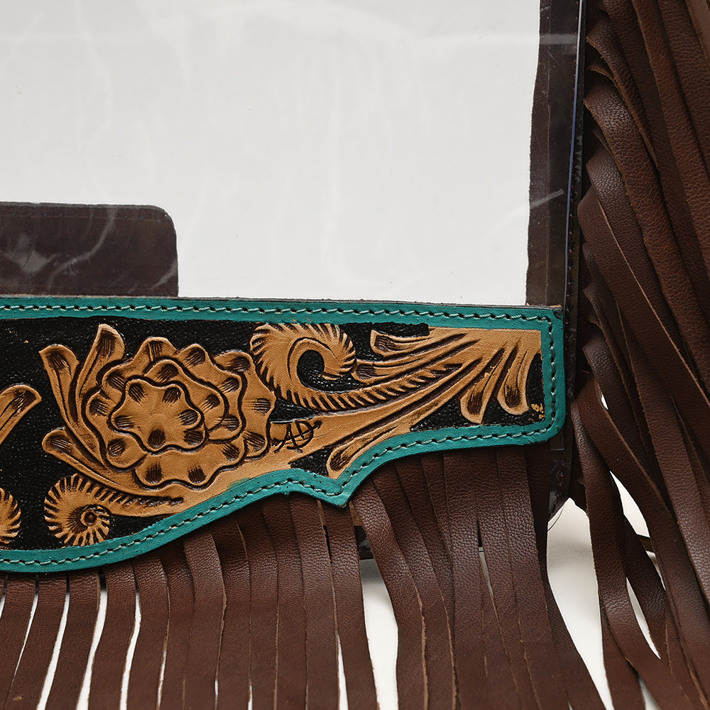 American Darling Hand-Tooled Genuine Leather Clear Bag