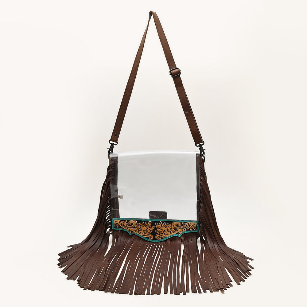American Darling Hand-Tooled Genuine Leather Clear Bag