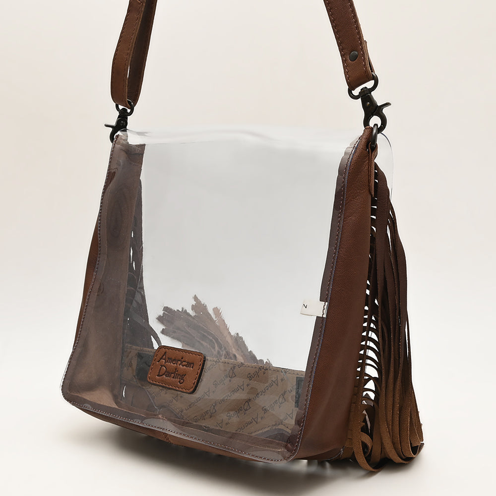 American Darling Hand-Tooled Genuine Leather Clear Bag