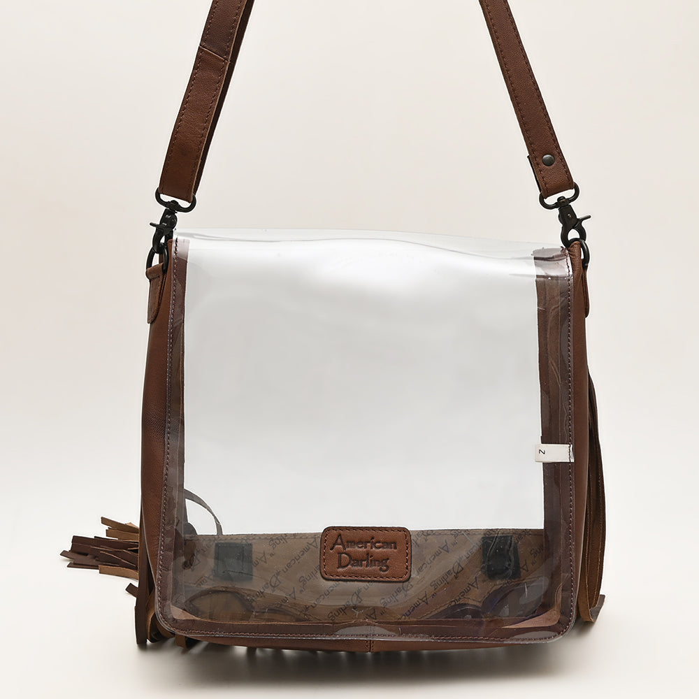 American Darling Clear Bag Hand Tooled Genuine Leather Women Western Handbag Purse