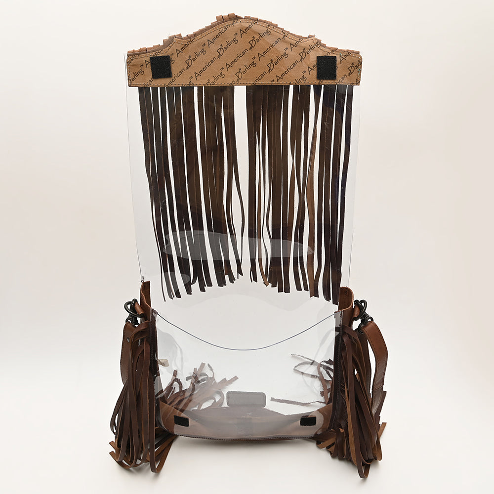 American Darling Hand-Tooled Genuine Leather Clear Bag