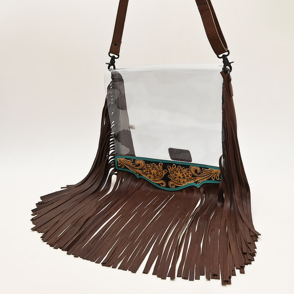 American Darling Hand-Tooled Genuine Leather Clear Bag