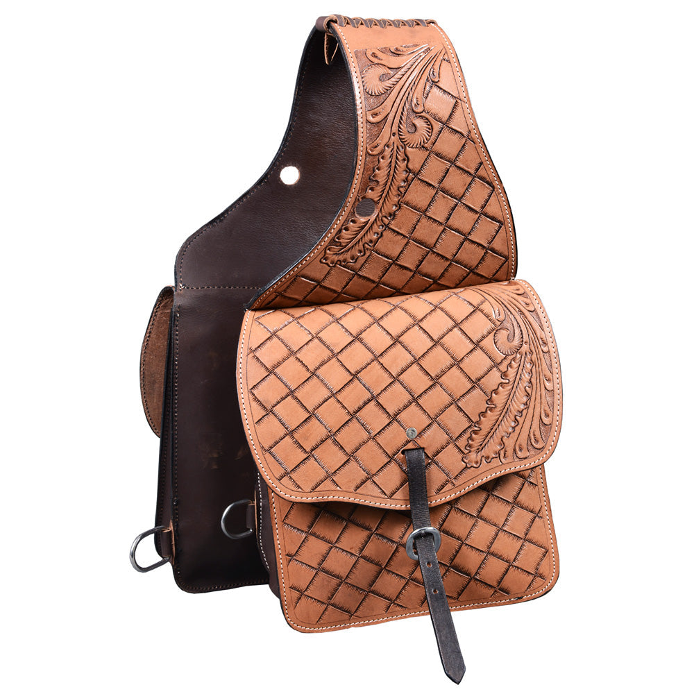 Hilason Western Horse Leather Saddle Bag Heavyduty Traditional Trail Ride