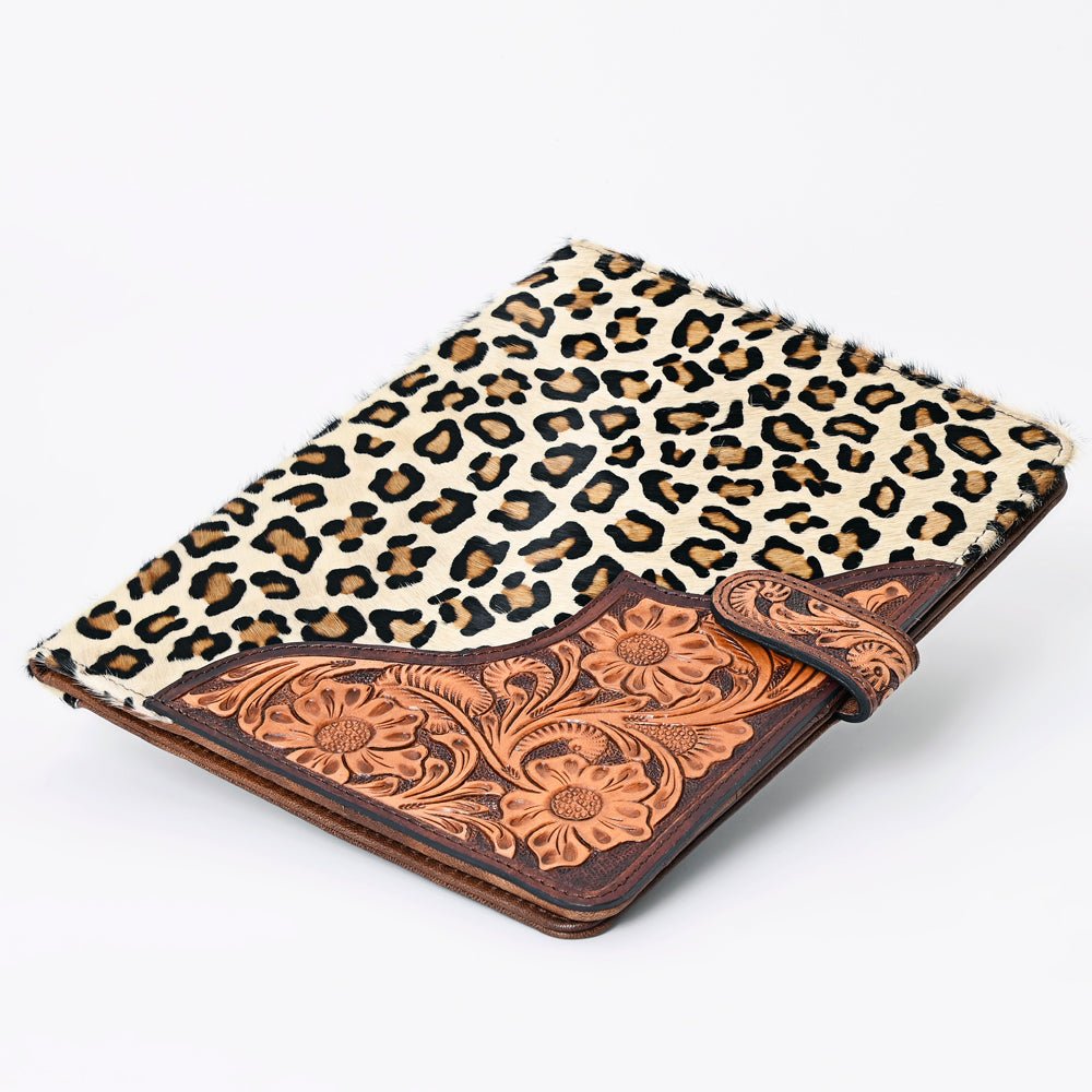 American Darling Portfolio Bag Hand Tooled Crocodile embossed Genuine Leather