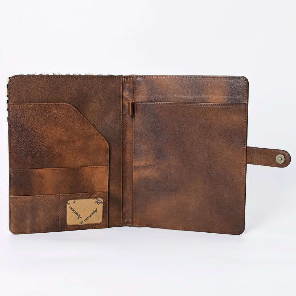 American Darling Portfolio Bag Hand Tooled Crocodile embossed Genuine Leather