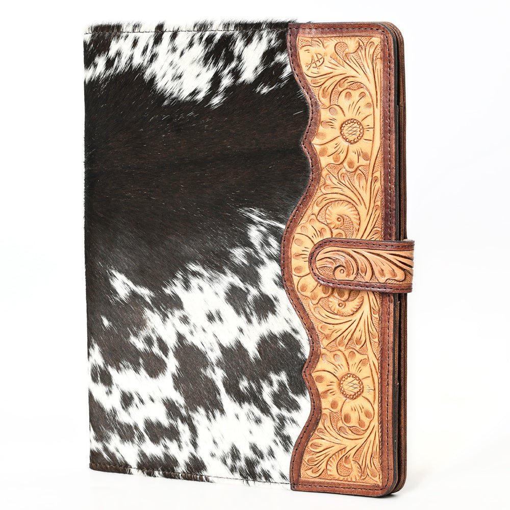American Darling Portfolio Bag Hand Tooled Crocodile embossed Genuine Leather