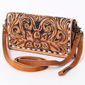 OHLAY Hand-Tooled Leather Organizer Bag