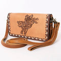 OHLAY Hand-Tooled Leather Organizer Bag