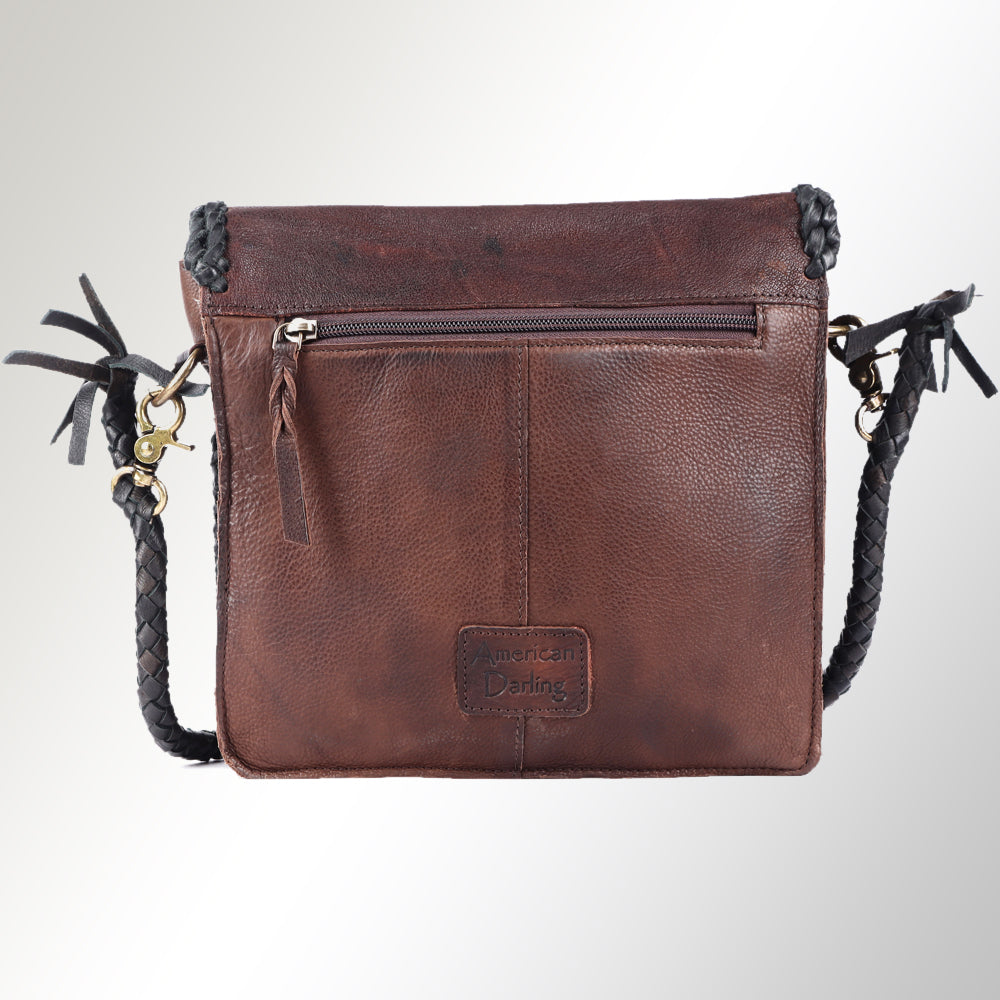 American Darling Cross body Bag Western Genuine Leather Handcrafted Purse with Turquoise Stone and YKK Zipper