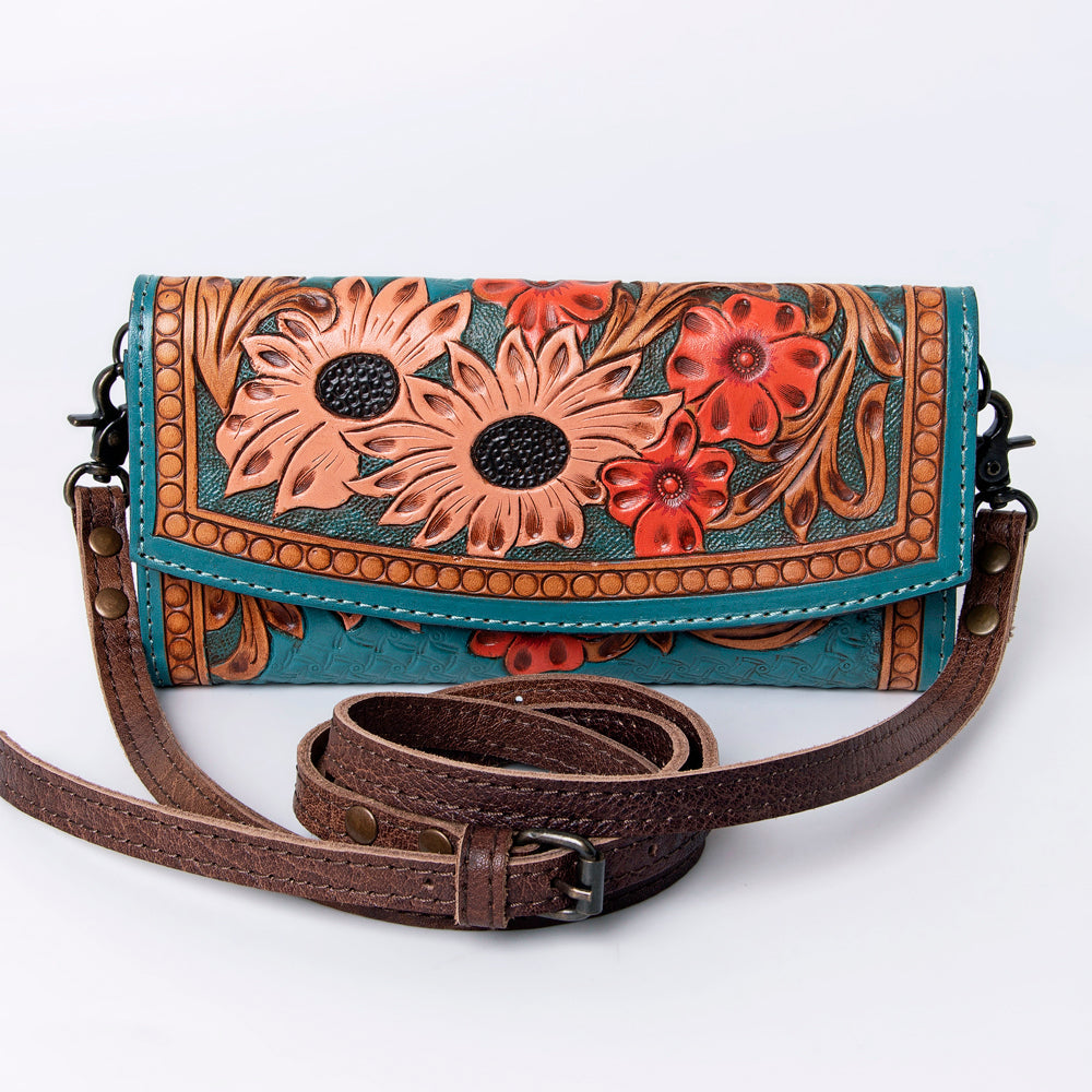 American Darling Wallet Hand Tooled Genuine Leather