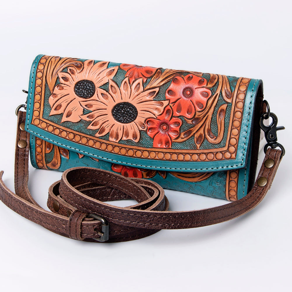 American Darling Wallet Hand Tooled Genuine Leather