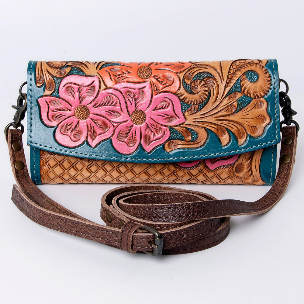 American Darling Wallet Hand Tooled Genuine Leather