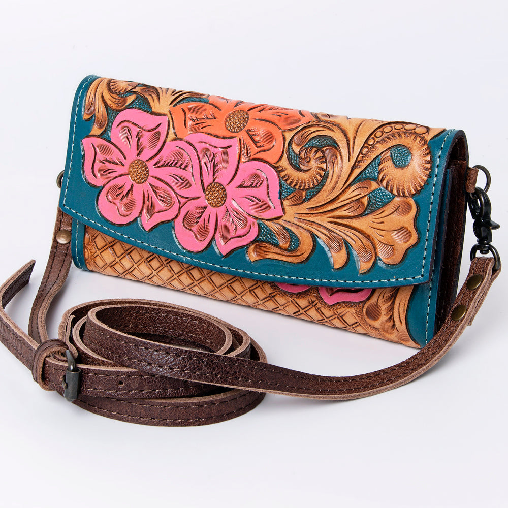 American Darling Wallet Hand Tooled Genuine Leather