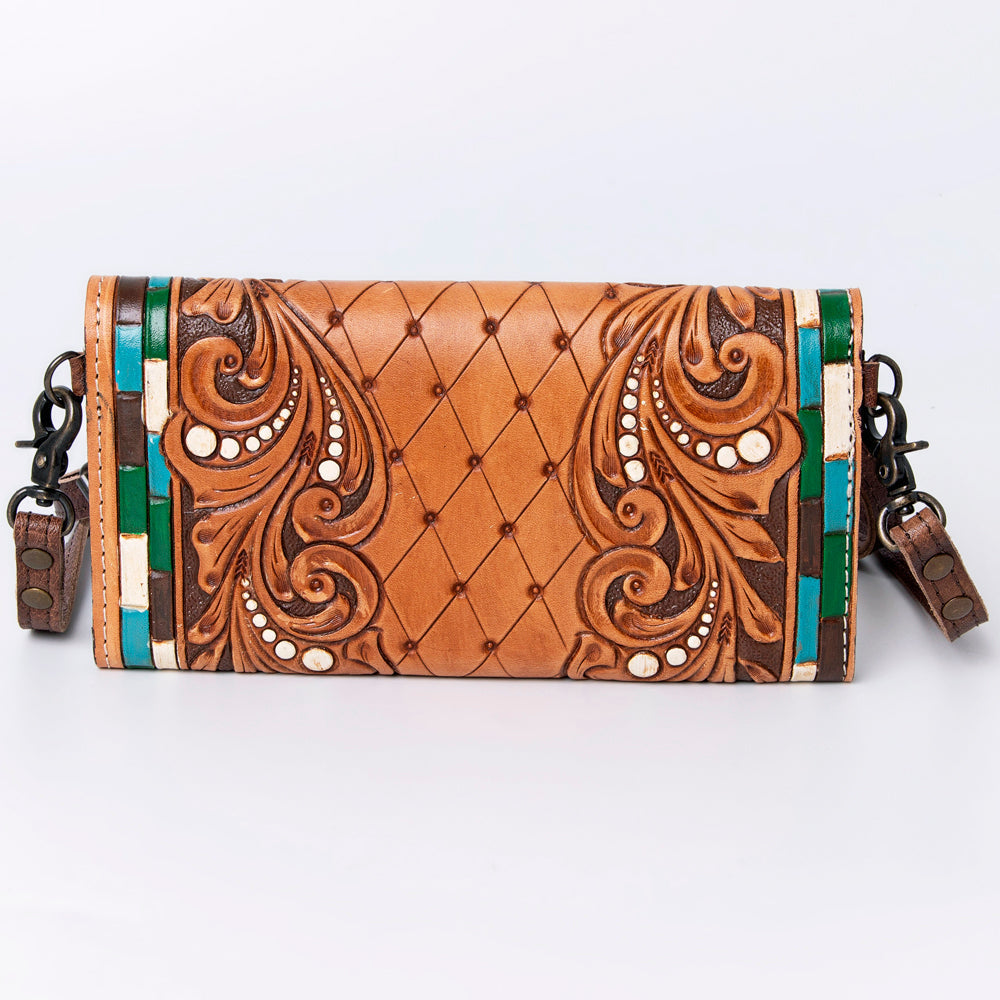 American Darling Wallet Hand Tooled Genuine Leather