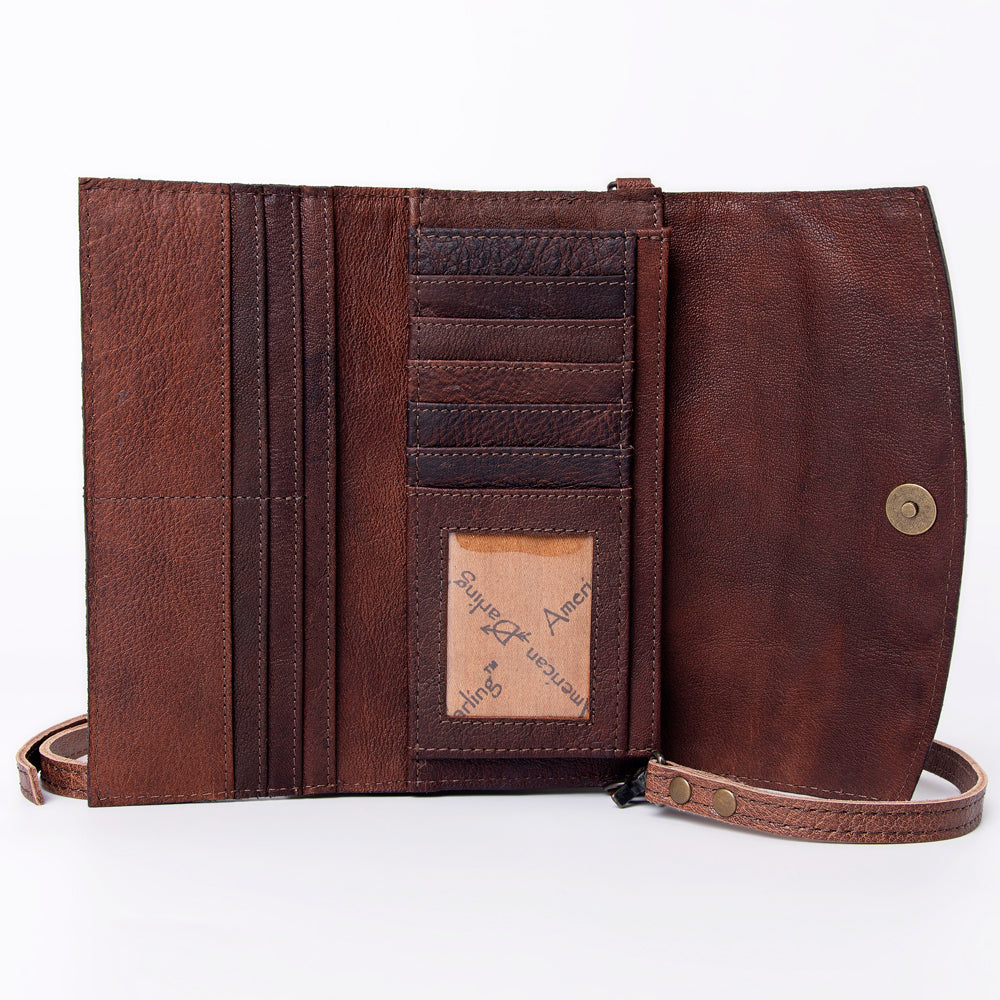 American Darling Wallet Hand Tooled Genuine Leather