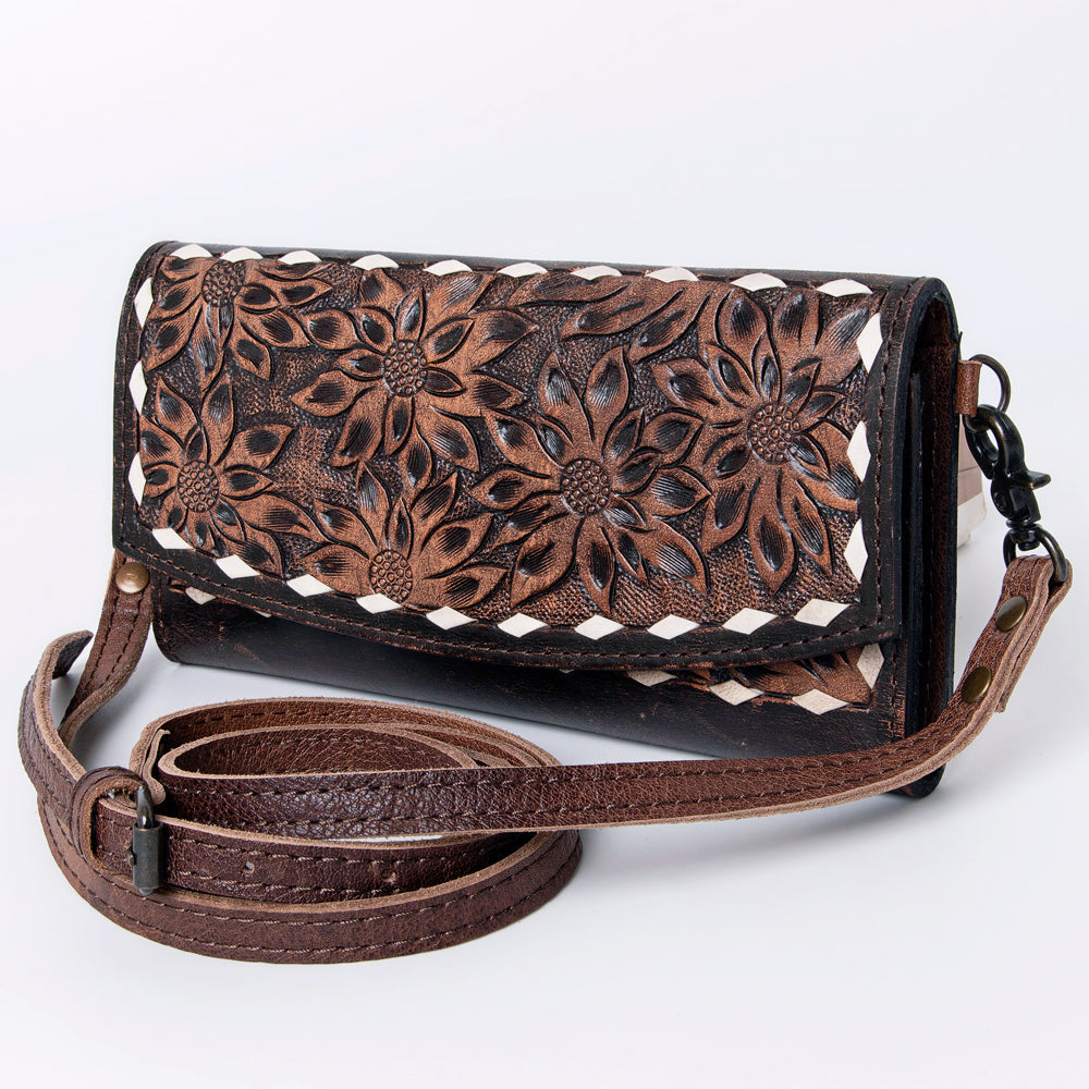 American Darling Wallet Hand Tooled Genuine Leather