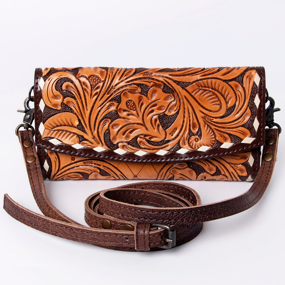 American Darling Wallet Hand Tooled Genuine Leather