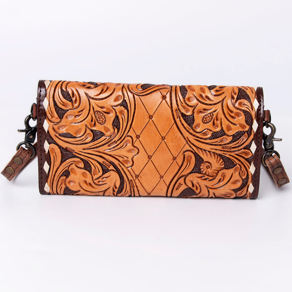 American Darling Wallet Hand Tooled Genuine Leather