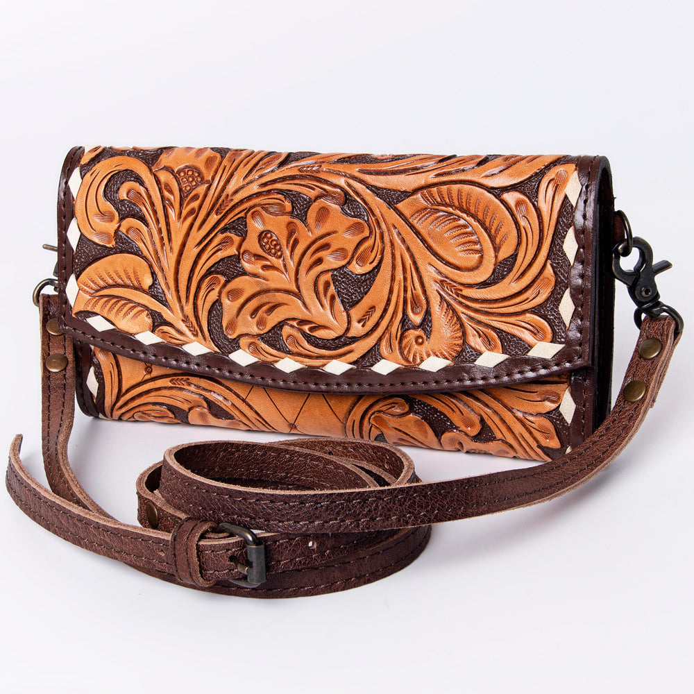American Darling Wallet Hand Tooled Genuine Leather