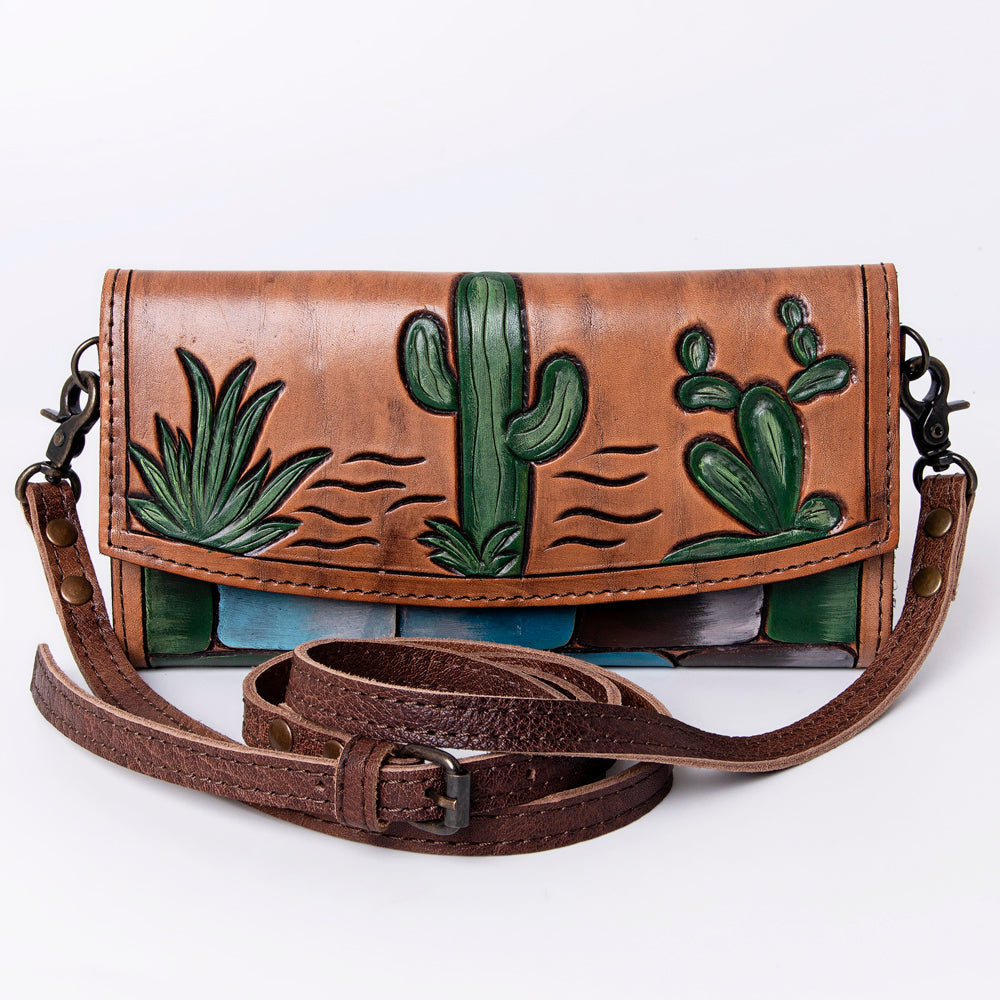 American Darling Wallet Hand Tooled Genuine Leather