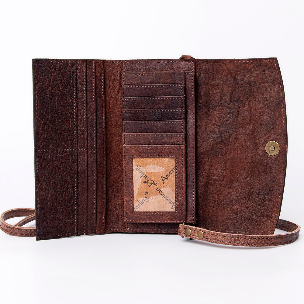 American Darling Wallet Hand Tooled Genuine Leather
