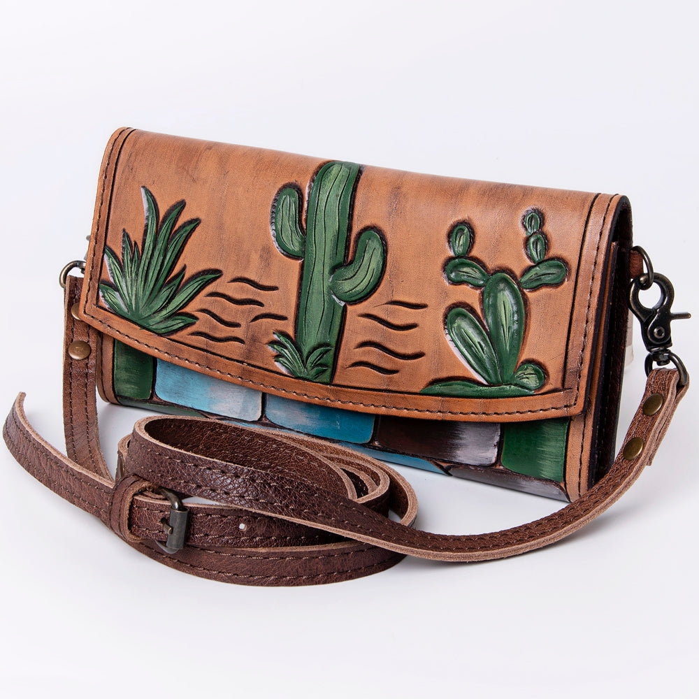 American Darling Wallet Hand Tooled Genuine Leather