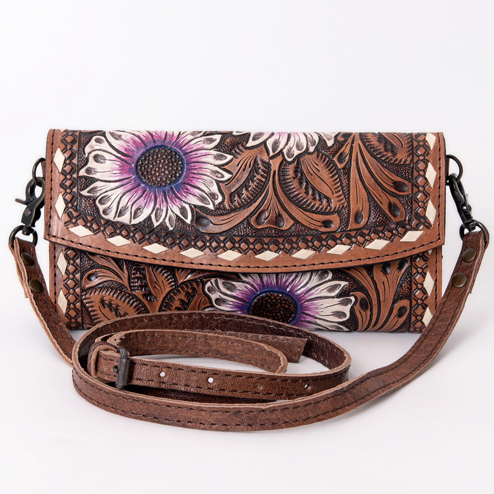 American Darling Wallet Hand Tooled Genuine Leather