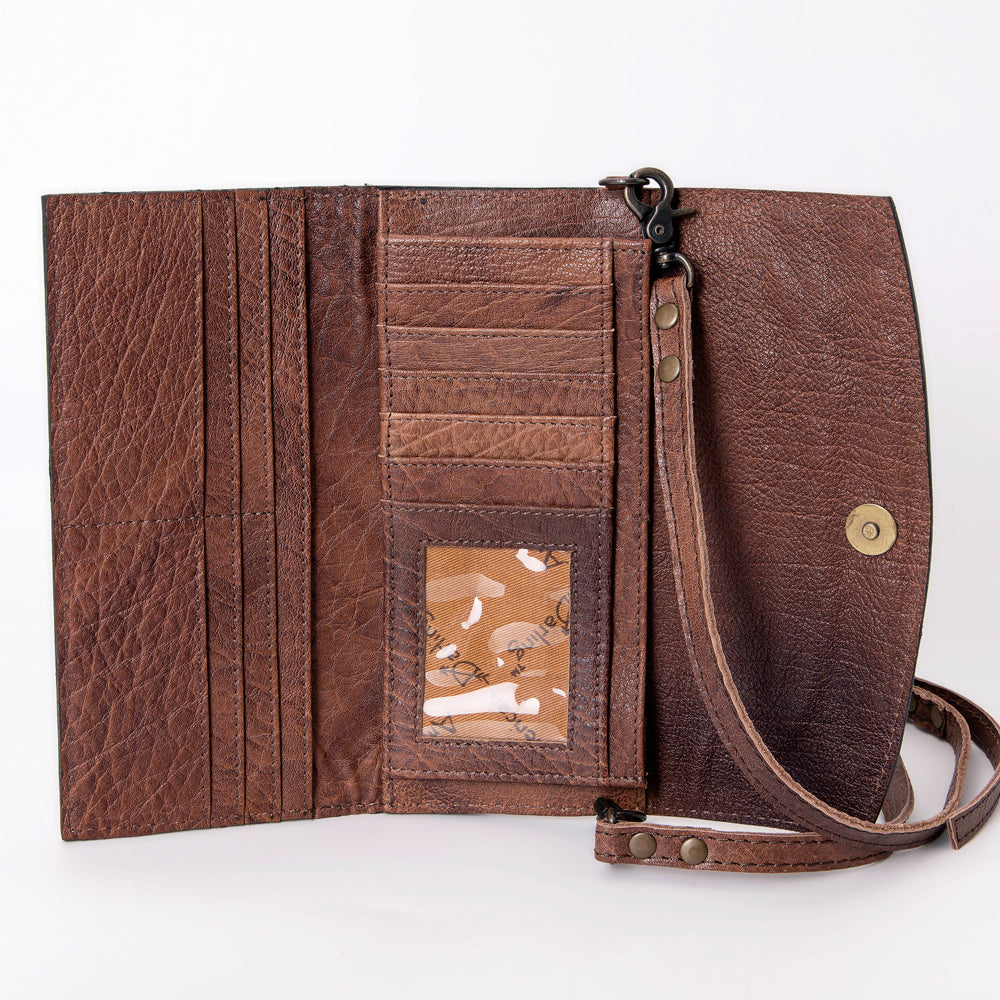 American Darling Wallet Hand Tooled Genuine Leather