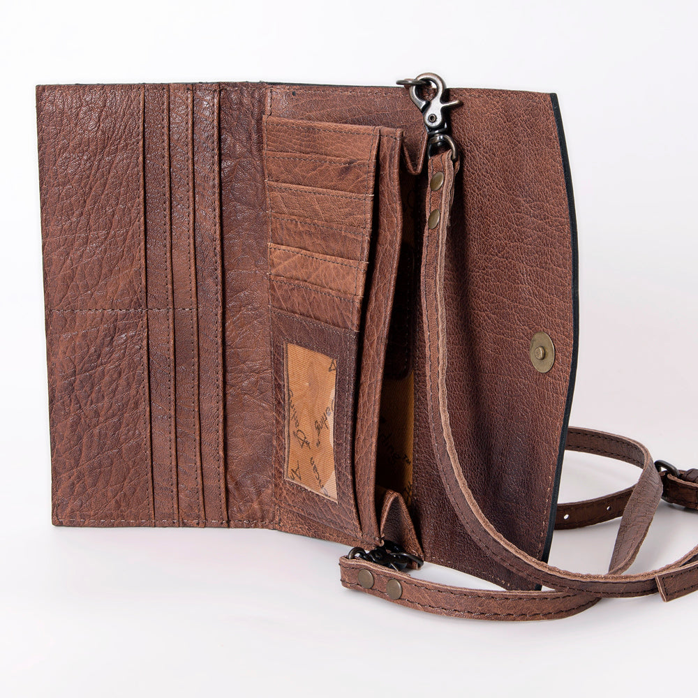 American Darling Wallet Hand Tooled Genuine Leather