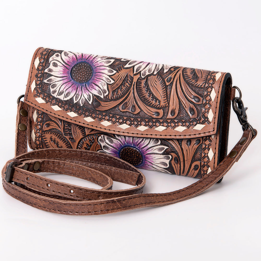 American Darling Wallet Hand Tooled Genuine Leather
