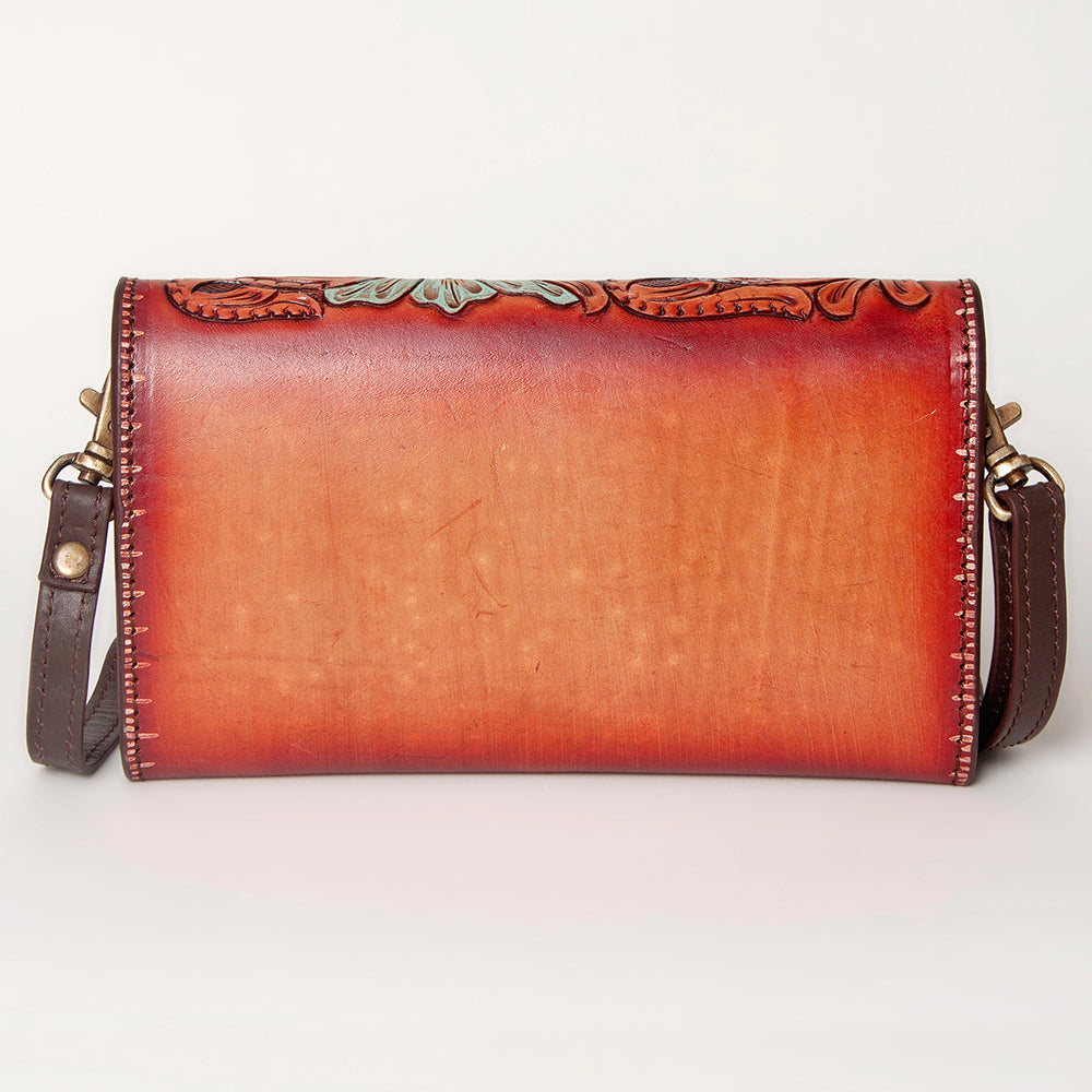 American Darling Small Cross body Bag, Hand Tooled Floral Carved Genuine Leather, Western Crossbody Wallet Purse for Women