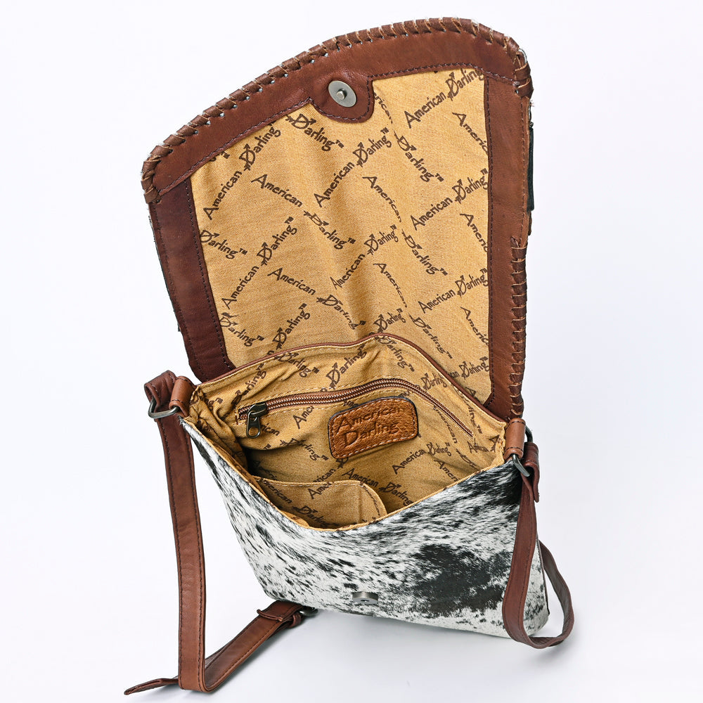American Darling Hand-Tooled Hair-On Leather Chaps Bag
