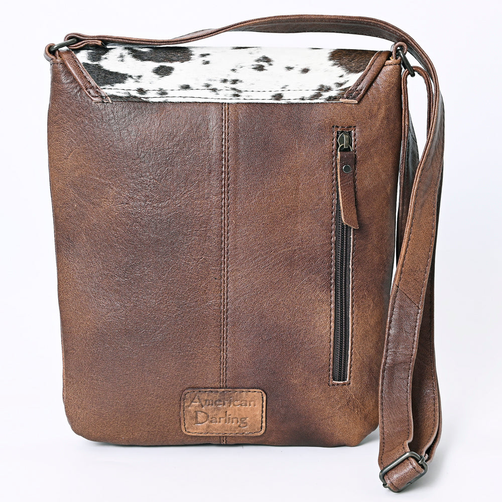 American Darling Hair-on Cowhide Fringe Crossbody Bag for Women – Genuine Leather Western Purse with Long Strap and Front Fringe Detailing